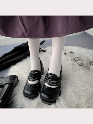 Skeleton Gothic Lolita Shoes by Gururu (GU50)